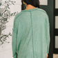 Mellow Mood Heathered Pullover in Dark Green