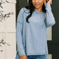 Mellow Mood Heathered Pullover in Dusty Blue