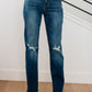 Morgan High Rise Distressed Straight Jeans