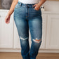 Morgan High Rise Distressed Straight Jeans