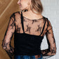 Never Sorry Lace Layering Top in Black