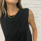 New Normal Pleat Detail Sleeveless Top in Black