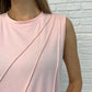 New Normal Pleat Detail Sleeveless Top in Pink