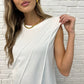 New Normal Pleat Detail Sleeveless Top in White