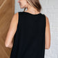 Not So Anxious V-Neck Tank in Black