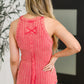 Offbeat Essential Mineral Washed Tank in Viva Magenta