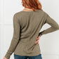 On a Roll Ribbed Knit V Neck Long Sleeve Top