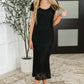 On the Town Lace Scoop Neck Dress in Black