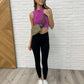 Over and Out Cropped Ribbed Tank in Lt Plum