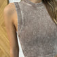 Over and Out Cropped Ribbed Tank in Mocha