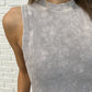 Over and Out Cropped Ribbed Tank in Sleet