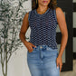 Own the Chill Wavy Striped Top in Navy