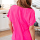 Passionately Pink V Neck Blouse