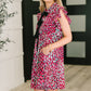 Pattern Pending Bow Detail Dress in Fuchsia and Black