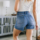 Perry High Rise Pull On Denim Shorts