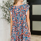 Petal to the Metal Flutter Sleeve Dress in Navy/Coral