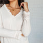 Piqued Interest Lace Trim V Neck Top