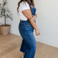 Priscilla High Rise Crop Wide Leg Denim Overalls