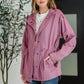 Puddle Jumper Full Front Zip Up Jacket in Mauve