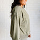 Quick Fix Mineral Wash Crew Neck Pullover in Army Green