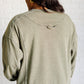 Quick Fix Mineral Wash Crew Neck Pullover in Army Green