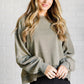 Quick Fix Mineral Wash Crew Neck Pullover in Army Green