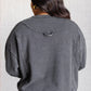 Quick Fix Mineral Wash Crew Neck Pullover in Black