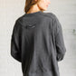 Quick Fix Mineral Wash Crew Neck Pullover in Black