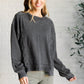 Quick Fix Mineral Wash Crew Neck Pullover in Black