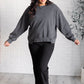 Quick Fix Mineral Wash Crew Neck Pullover in Black