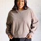 Quick Fix Mineral Wash Crew Neck Pullover in Mocha