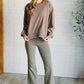 Quick Fix Mineral Wash Crew Neck Pullover in Mocha