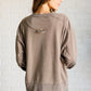 Quick Fix Mineral Wash Crew Neck Pullover in Mocha