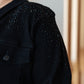 Reese Rhinestone Denim Jacket in Black