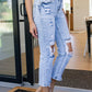 Rizzo High Rise Crop Straight Jeans