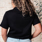 Rory Ribbed Cropped Tennis Tee in Black