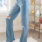 Rose High Rise 90's Straight Jeans in Light Wash