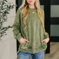 Safe and Secure Mineral Wash Pullover in Light Olive