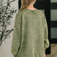 Safe and Secure Mineral Wash Pullover in Light Olive