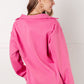 Same Ol' Situation Collared Pullover in Hot Pink