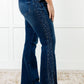 Shannon Mid Rise Rhinestone Detail Flare Jeans