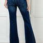 Shannon Mid Rise Rhinestone Detail Flare Jeans