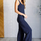 Shavasana Everyday Wide Leg Jumpsuit in Navy