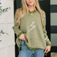 Shock Value V-Neck Sweater in Olive