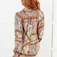 Show and Tell Mixed Print Peasant Blouse