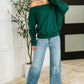 Side Hustle Off Shoulder Long Sleeve Top in  Hunter Green