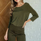 Signature Classic Round Neck Top in Olive