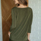 Signature Classic Round Neck Top in Olive