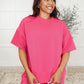 Slow Sunday Ribbed Knit Set in Hot Pink