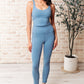 Somewhere to Start Leggings in Dusty Blue